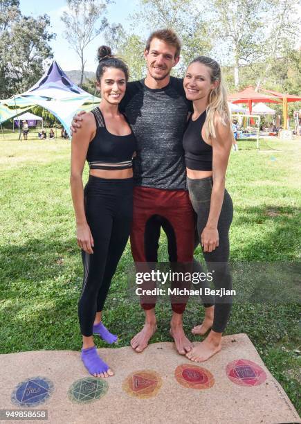 Nikki Reed, Nicholas Coolridge, Dana Arnold attend Imagine Fest Yoga and Music Festival 2018 on April 21, 2018 in Agoura Hills, California.