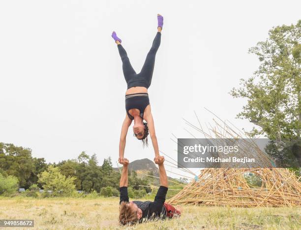 Nikki Reed and Nicholas Coolridge attend Imagine Fest Yoga and Music Festival 2018 on April 21, 2018 in Agoura Hills, California.