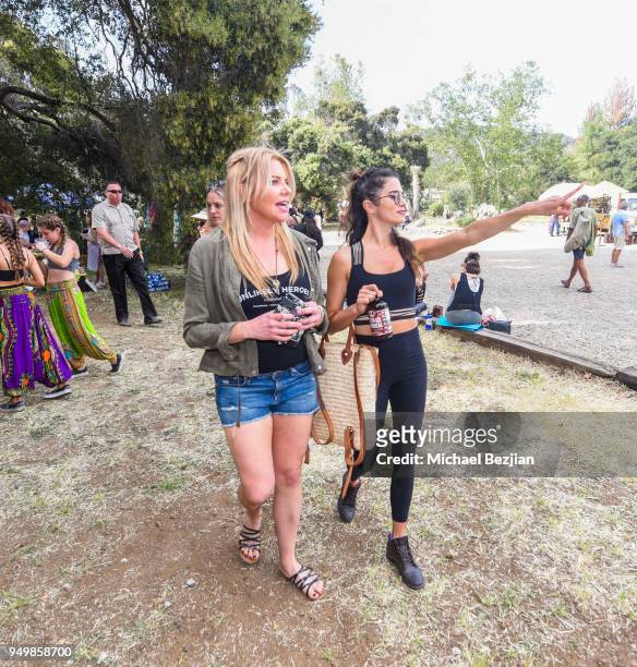 Nikki Reed and CEO and Founder of Unlikely Heroes Erica Greve attend Imagine Fest Yoga and Music Festival 2018 on April 21, 2018 in Agoura Hills,...
