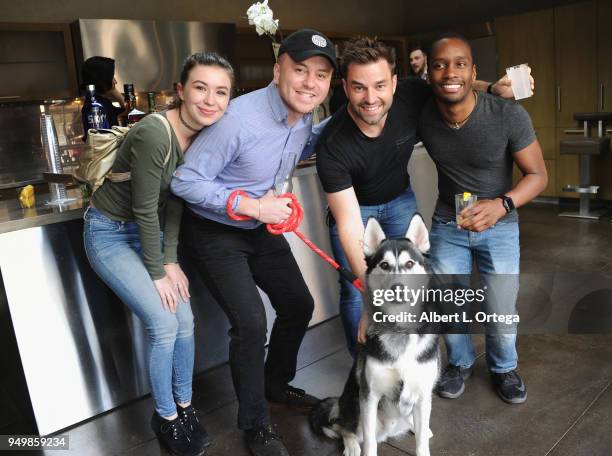 Breanna Flynn, Michael Steves, Chris Thompso, Wyn Free with Spirit at the Brand Bash Canine's And Cocktails To Benefit The Little Red Dog held at...