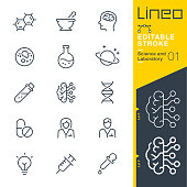 Lineo Editable Stroke - Science and Laboratory line icons