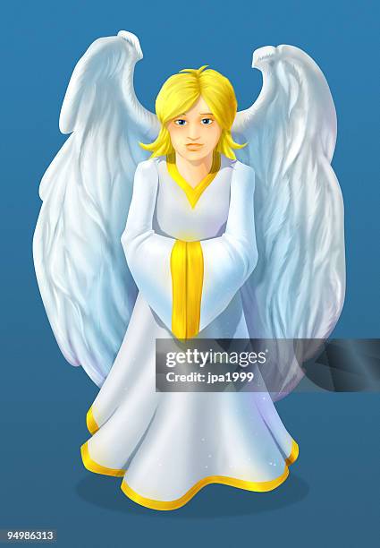 angel illustration - light at the end of the tunnel stock illustrations stock illustrations