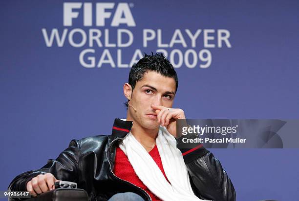 Portugal's Cristiano Ronaldo during a Press Conference for the FIFA 2009 Men's Player of the Year at the Kongresshaus on December 21, 2009 in Zurich,...