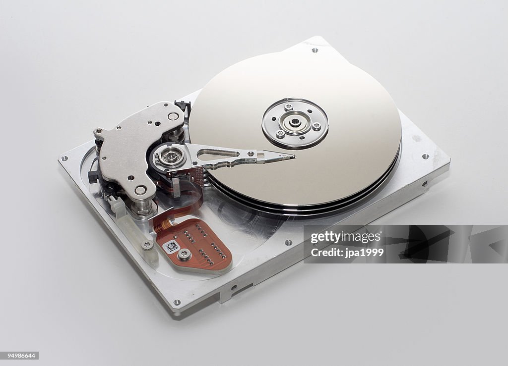 Photography of the inside of a hard drive