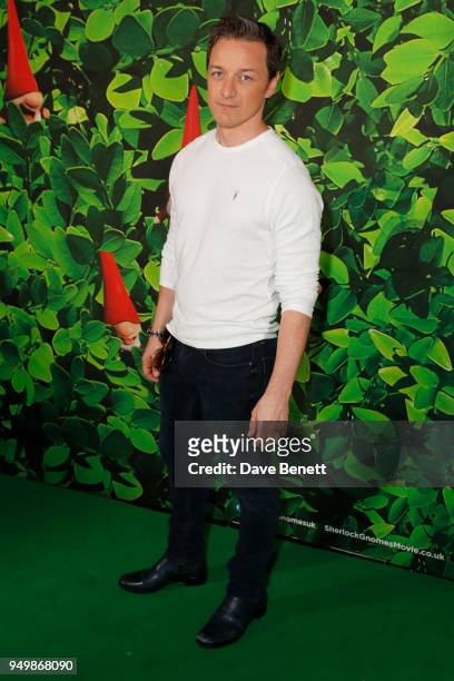 James McAvoy attends the Family Gala Screening of "Sherlock Gnomes" hosted by Sir Elton John and David Furnish at Cineworld Leicester Square on April...