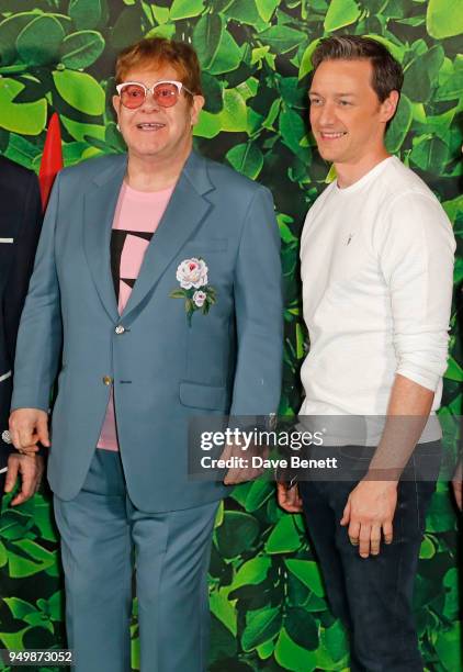 Sir Elton John and James McAvoy attend the Family Gala Screening of "Sherlock Gnomes" hosted by Sir Elton John and David Furnish at Cineworld...