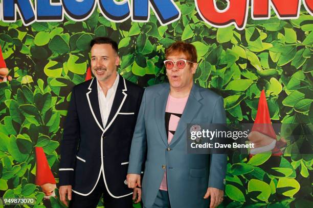 Sir Elton John and David Furnish attend the Family Gala Screening of "Sherlock Gnomes" hosted by Sir Elton John and David Furnish at Cineworld...
