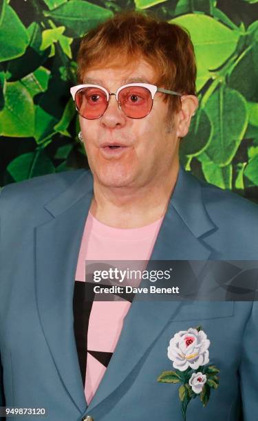 Sir Elton John attends the Family Gala Screening of "Sherlock Gnomes" hosted by Sir Elton John and David Furnish at Cineworld Leicester Square on...