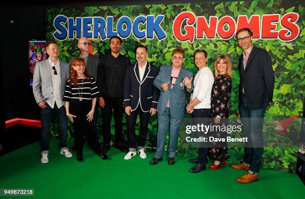 Producer Steve Hamilton Shaw, director John Stevenson, Carolyn Soper, Jamie Demetriou, David Furnish, Sir Elton John, James McAvoy, Ashley Jensen and...