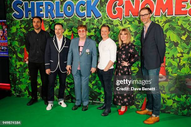 Jamie Demetriou, David Furnish, Sir Elton John, James McAvoy, Ashley Jensen and Stephen Merchant attend the Family Gala Screening of "Sherlock...