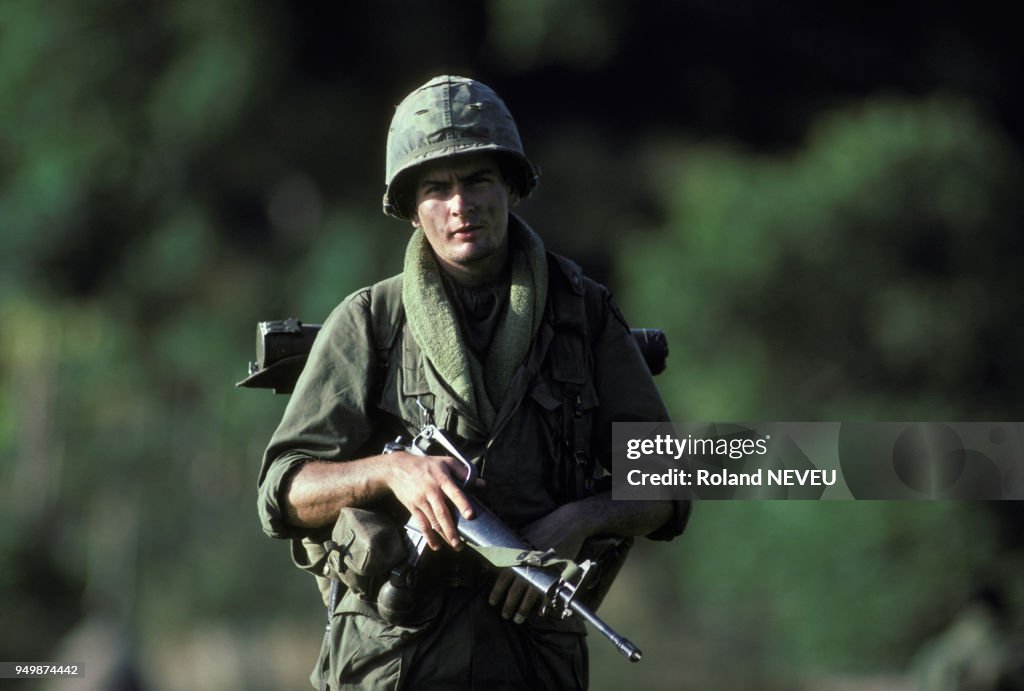 Tournage du film 'Platoon'