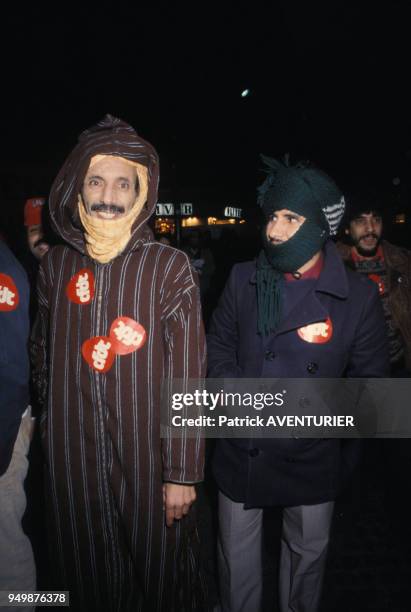 Manifestation des ouvriers et de la CFDT de Talbot le 11 janvier 1984 à Poissy, France.