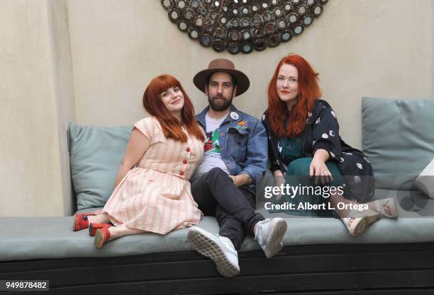 Samantha Klein, Aaron Klein and Louise Androlia for Brand Bash Canine's And Cocktails To Benefit The Little Red Dog held at Sowden House on April 21,...