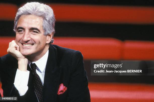 Portrait de Jean-Loup Dabadie le 11 janvier 1986 à Paris, France.