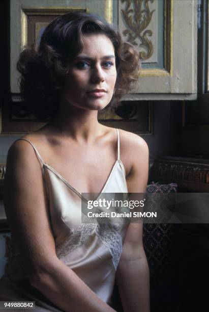 Portrait de Corinne Clery en janvier 1979, Paris, France.