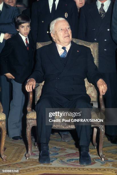 Charlie Chaplin à Paris en 1973, France.