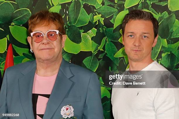Sir Elton John and James McAvoy attend the Family Gala Screening of "Sherlock Gnomes" hosted by Sir Elton John and David Furnish at Cineworld...