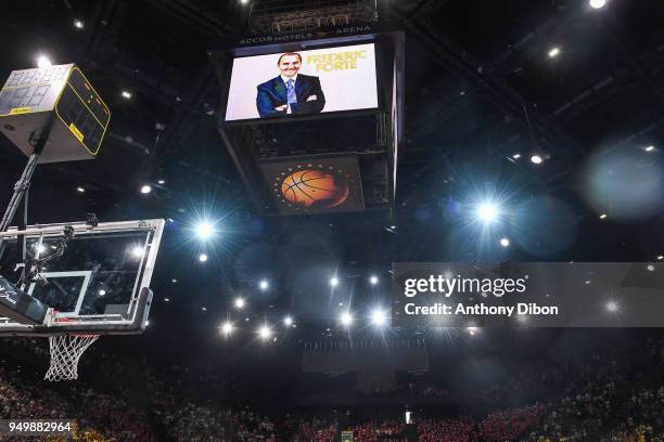 Tribute for Frederic Forte during the French Final Cup match between Strasbourg and Boulazac at AccorHotels Arena on April 21, 2018 in Paris, France.