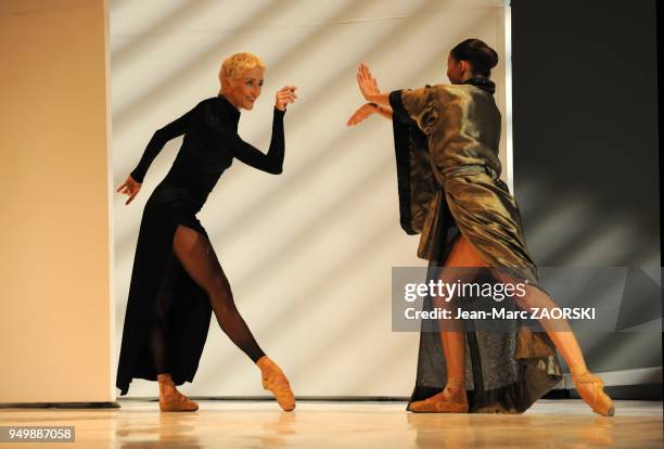 At the left Bernice Coppieters with Francesca Dolci of The Ballets Of Monte Carlo in Romeo and Juliet, a contemporary dance piece choreographed by...