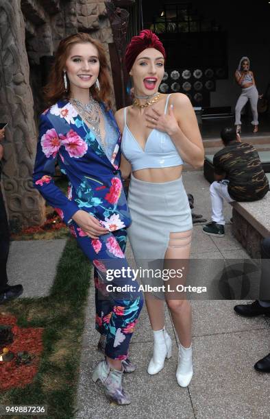 Serena Laurel and Kirsten Collins pose for Brand Bash Canine's And Cocktails To Benefit The Little Red Dog held at Sowden House on April 21, 2018 in...
