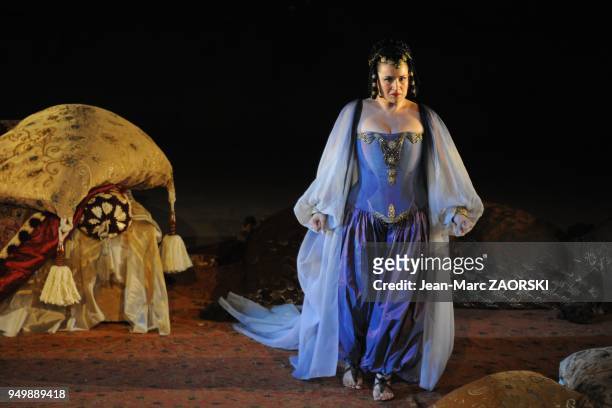 Ekaterina Gubanova in Aida, an opera in four acts by Giuseppe Verdi to an Italian libretto by Antonio Ghislanzoni, and directed by Charles Roubaud,...