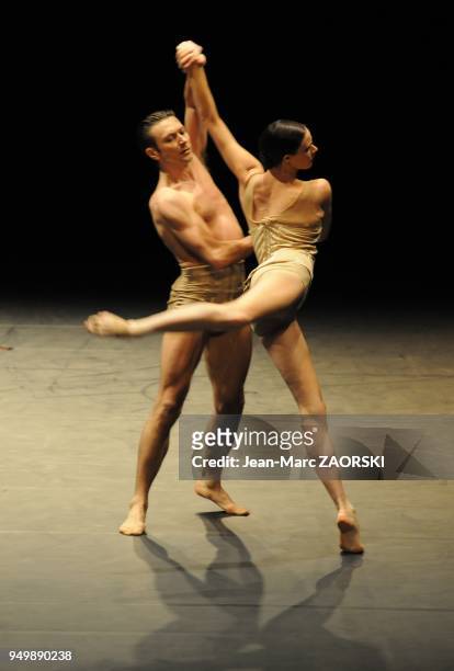 Karline Marion and Pavel Trush of the Ballet of Opera of Lyon during Petite Mort , a contemporary dance piece created in 1991 by Jiri Kylian, Czech...