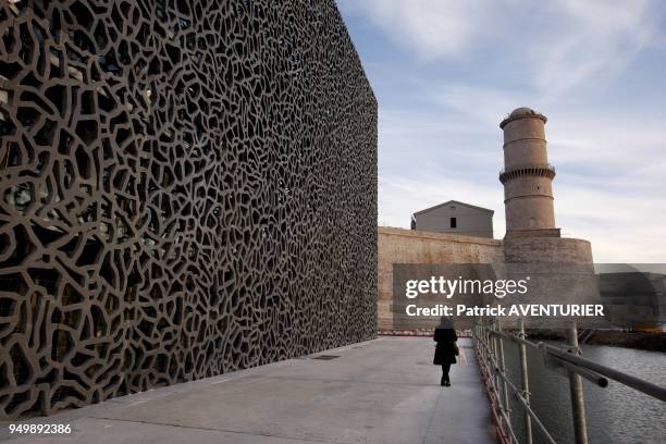 The MuCEM , Museum of European and Mediterranean Civilisations design by architect Rudy Ricciotti for Marseille European Capital of culture 2013.