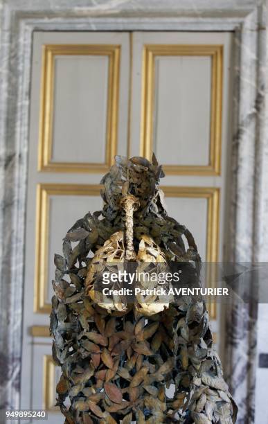 Italian artist Giuseppe Penone sculpture 'Respirare l'ombra' in Bosquet de l'Etoile at Chateau de Versailles on June 6, 2013 in Versailles, France....