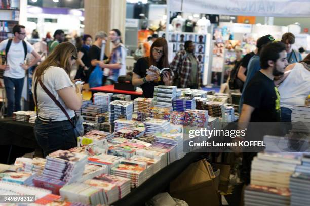 Visitors during the 17th annual Japan Expo at Paris-Nord Villepinte Exhibition Center on July 10, 2016 in Villepinte, France.