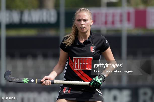 Jacky Schoenaker of Amsterdam Dames 1 during the match between Amsterdam D1 v Hurley D1 on April 22, 2018