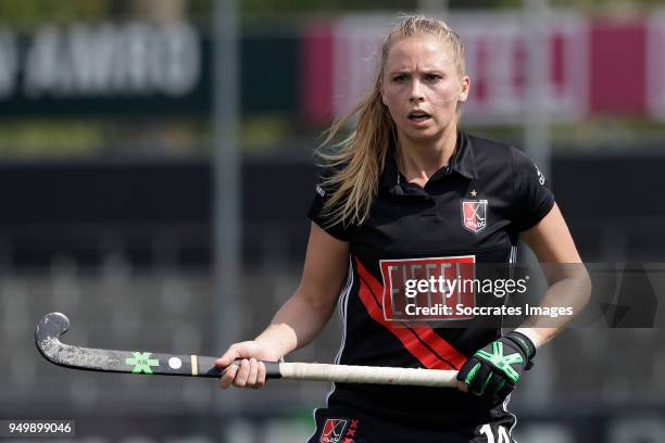 Jacky Schoenaker of Amsterdam Dames 1 during the match between Amsterdam D1 v Hurley D1 on April 22, 2018