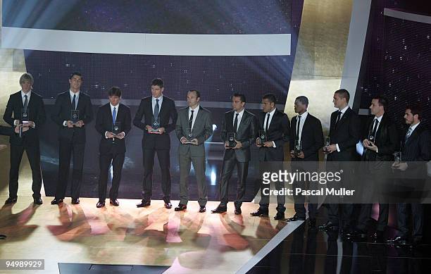 The FIFpro World XI during the FIFA World Player Gala 2009 at the Kongresshaus on December 21, 2009 in Zurich, Switzerland.