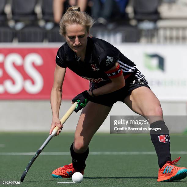 Lauren Stam of Amsterdam Dames 1 during the match between Amsterdam D1 v Hurley D1 on April 22, 2018