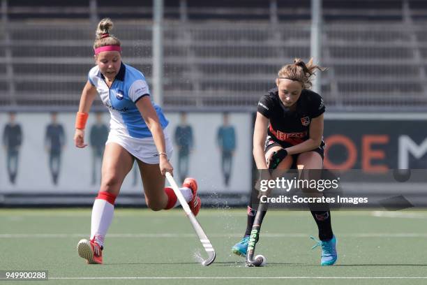 Marijn Veen of Amsterdam Dames 1 during the match between Amsterdam D1 v Hurley D1 on April 22, 2018