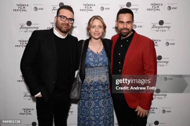 Eddie Vaisman, Julia Lebedev and Angel Lopez attend 2018 Tribeca Film Festival after-party for 'State Like Sleep' hosted By Tanqueray at The Chester...