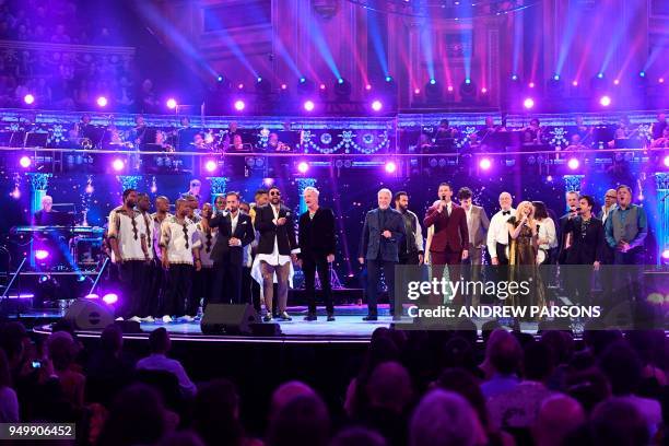 Performers including Ladysmith Black Mambazo, British tenor Alfie Boe, US musician Shaggy, British musician Sting, British singer Tom Jones,...