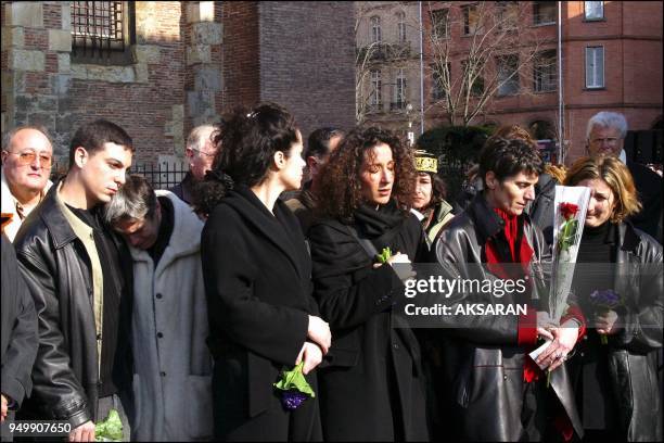 Children of Claude Nougaro, left to right: Pablo, Cecile, Thea, Fanny, and wife Helene.