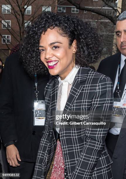 Actress Tessa Thompson arriving to the screening of 'Little Woods' during the 2018 Tribeca Film Festival at SVA Theatre on April 21, 2018 in New York...