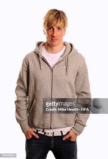 FIFPro World XI player Fernando Torres of Liverpool and Spain poses for a photo on December 21, 2009 in Zurich, Switzerland.