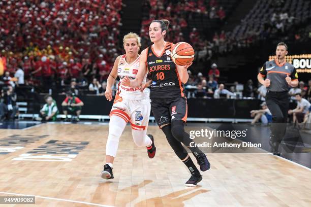 Sarah Michel of Bourges during the French Final Cup match between Charleville and Bourges at AccorHotels Arena on April 21, 2018 in Paris, France.