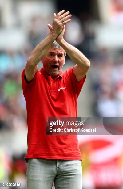 Head coach Friedhelm Funkel of Duesseldorf reacts during the Second Bundesliga match between Fortuna Duesseldorf and FC Ingolstadt 04 at Esprit-Arena...