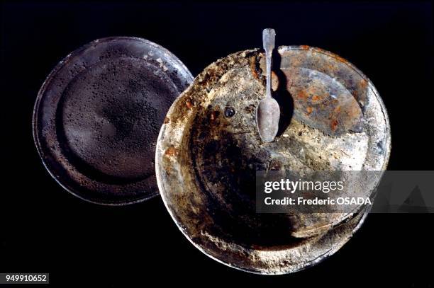 Many serving dishes and plates made of tin, manufactured in both England and France, have already been found on both wrecked ships the Natiere I and...