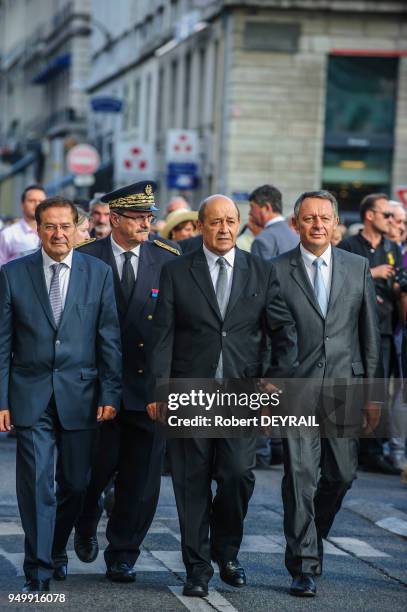 Pierre Alain Muet député PS, Jean François Carenco préfet du Rhone, Jean-Yves Le Drian ministre de la défense, Thierry Braillard ministre des sports...