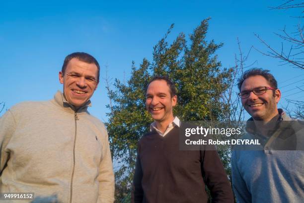 Les trois fondateurs de l'association 'La Parole Libérée' Bertrand Virieux secrétaire, Alexandre Dussot, trésorier et François Devaux président de...