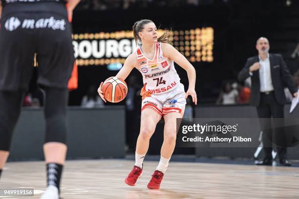 Marie Eve Paget of Charleville during the French Final Cup match between Charleville and Bourges at AccorHotels Arena on April 21, 2018 in Paris,...