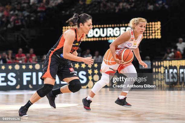 Amel Bouderra of Charleville during the French Final Cup match between Charleville and Bourges at AccorHotels Arena on April 21, 2018 in Paris,...