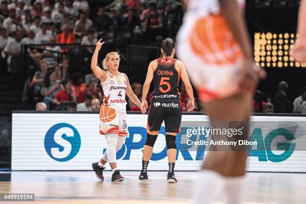 Amel Bouderra of Charleville during the French Final Cup match between Charleville and Bourges at AccorHotels Arena on April 21, 2018 in Paris,...