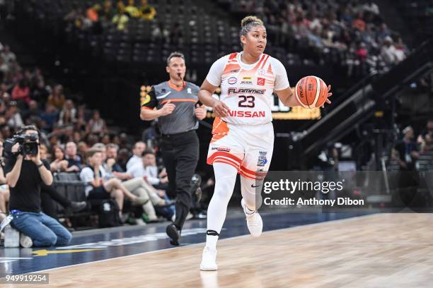 Kaleena Mosqueda Lewis of Charleville during the French Final Cup match between Charleville and Bourges at AccorHotels Arena on April 21, 2018 in...