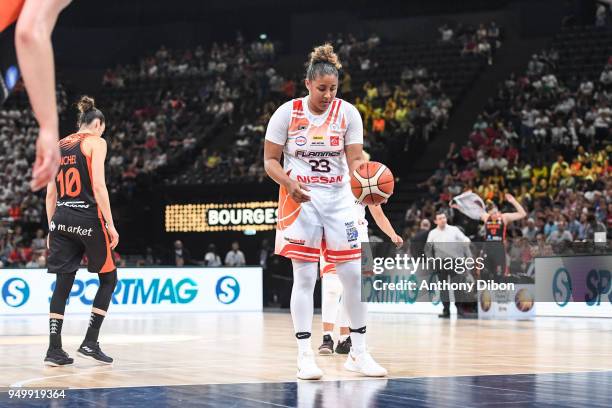 Kaleena Mosqueda Lewis of Charleville during the French Final Cup match between Charleville and Bourges at AccorHotels Arena on April 21, 2018 in...