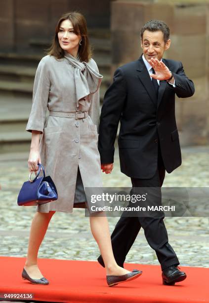 France's President Nicolas Sarkozy and France's first lady Carla Bruni-Sarkozy.